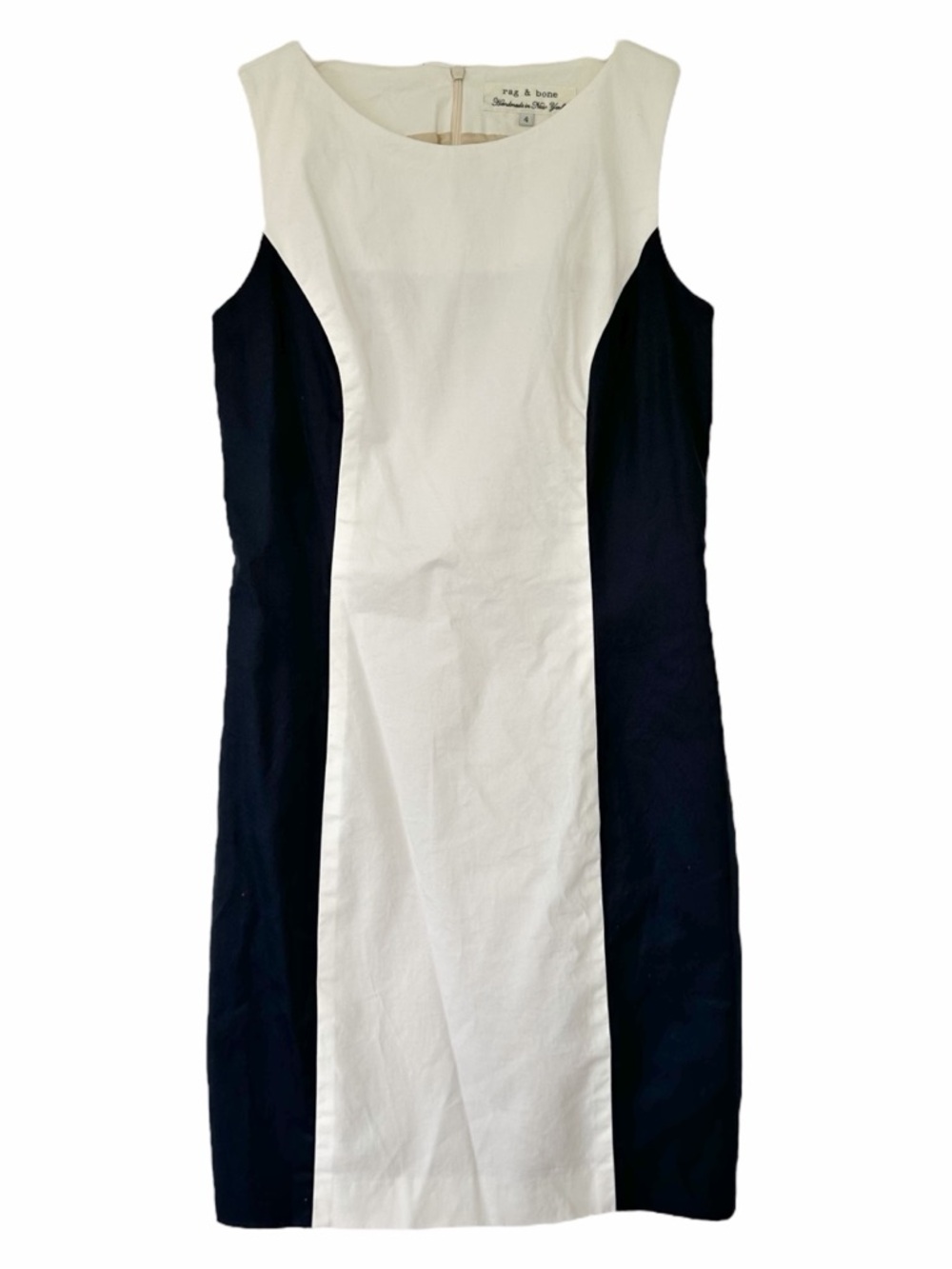 Rag & Bone Colorblock Black White Sleeveless Cotton Mini Dress Size 4